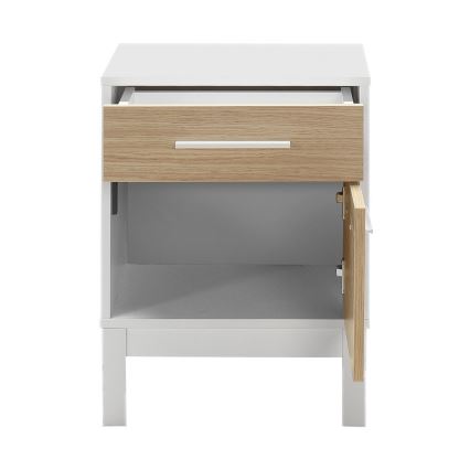 Nightstand 60x45 cm white/brown