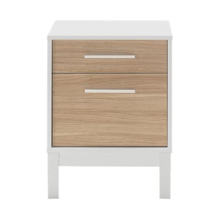 Nightstand 60x45 cm white/brown
