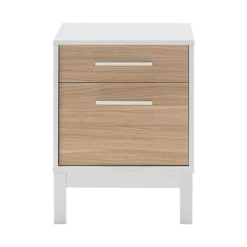 Nightstand 60x45 cm white/brown