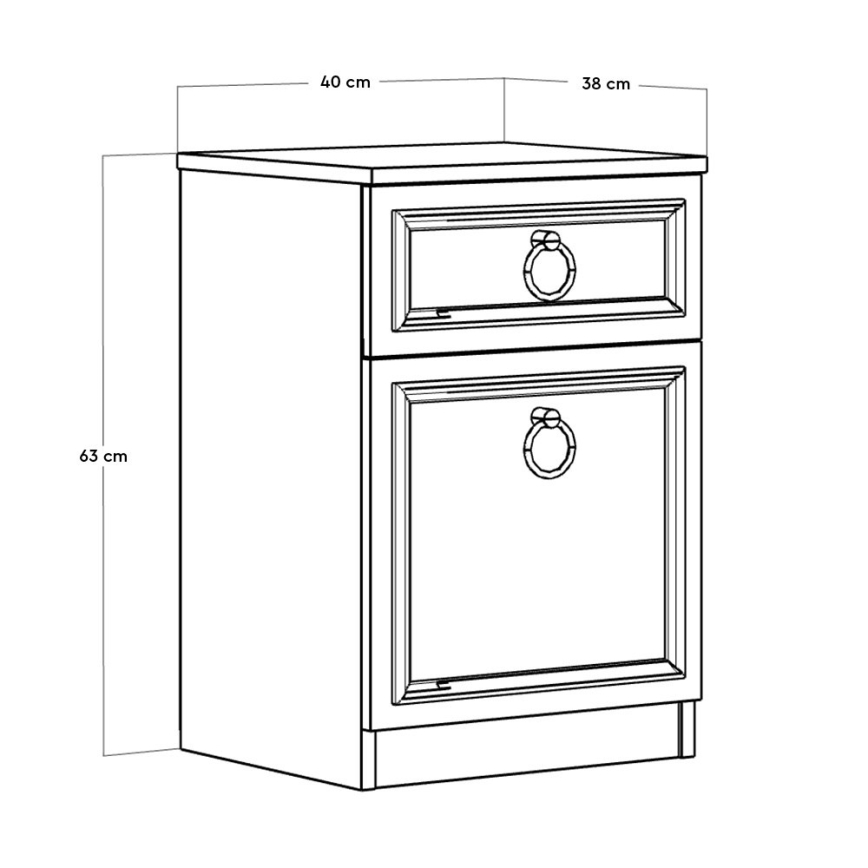 Nightstand 63x40 cm white