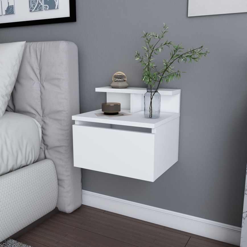 Nightstand ALICE 39,8x35 cm white