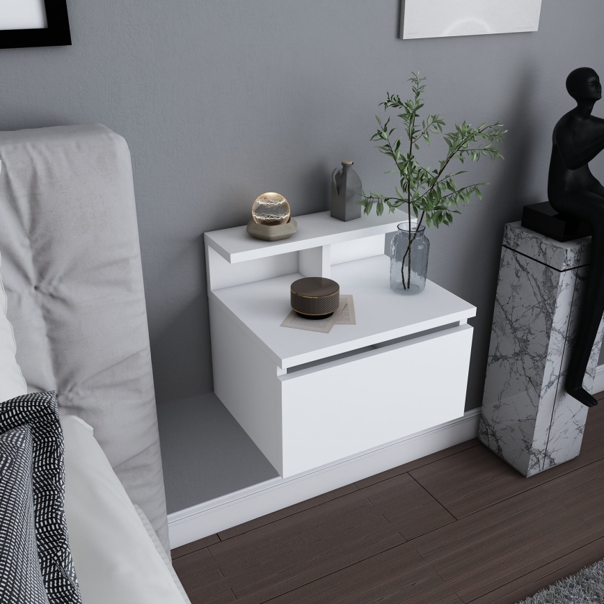 Nightstand ALICE 39,8x35 cm white