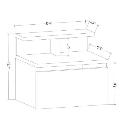 Nightstand ALICE 39,8x35 cm white