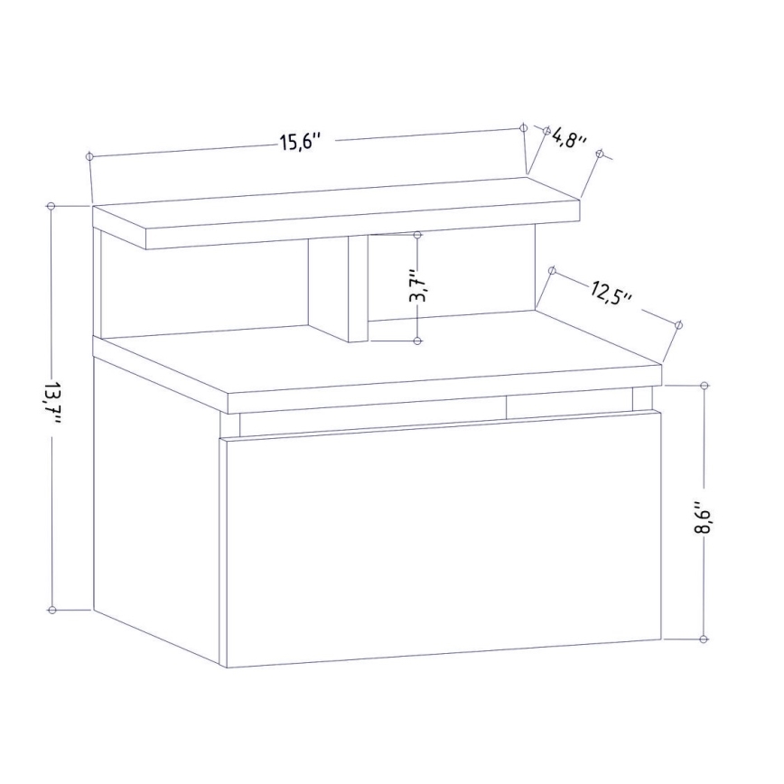Nightstand ALICE 39,8x35 cm white