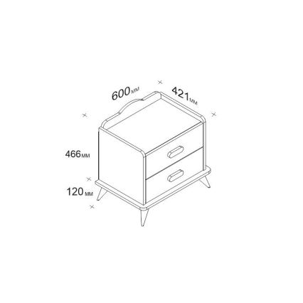 Nightstand ANDAZ 58,6x60 cm white