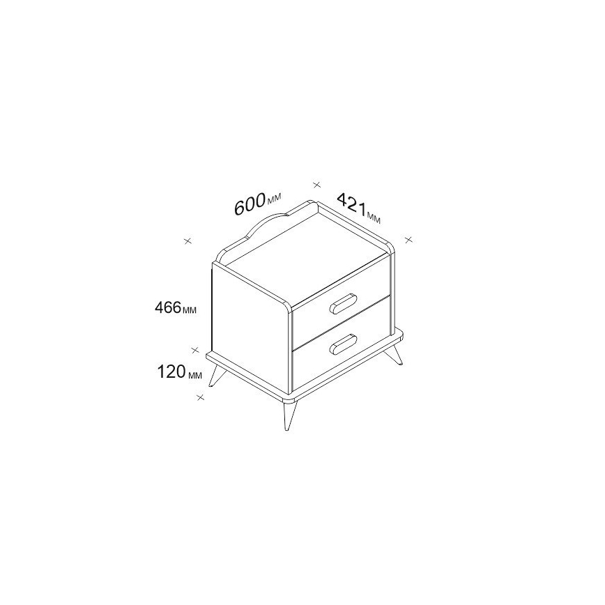 Nightstand ANDAZ 58,6x60 cm white