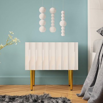 Nightstand ARCOS 46x50 cm white/gold