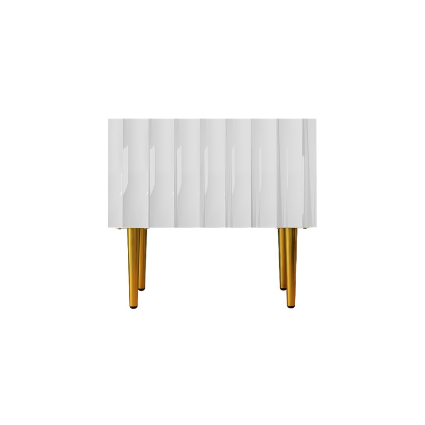 Nightstand ARCOS 46x50 cm white/gold