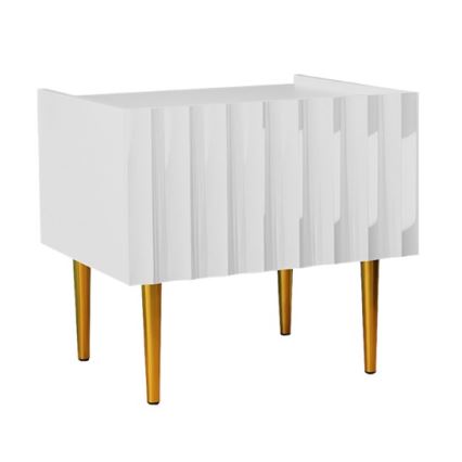Nightstand ARCOS 46x50 cm white/gold