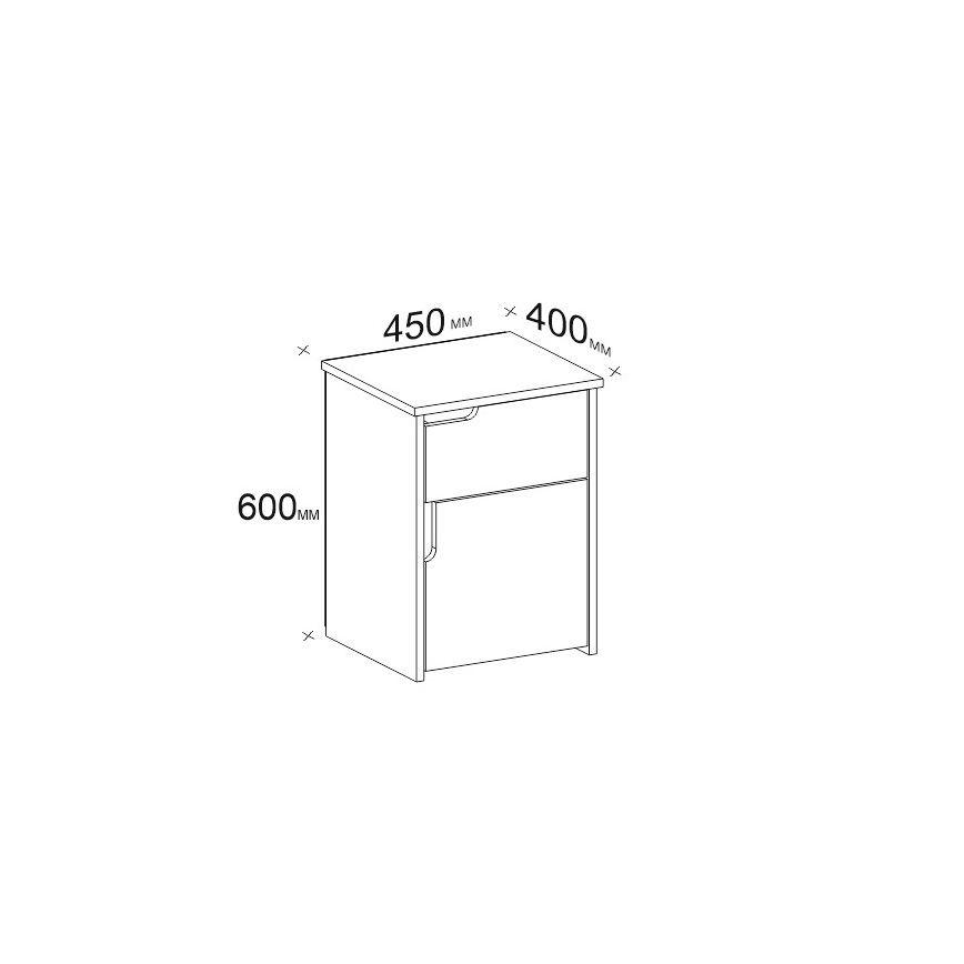 Nightstand ASRA 60x45 cm white