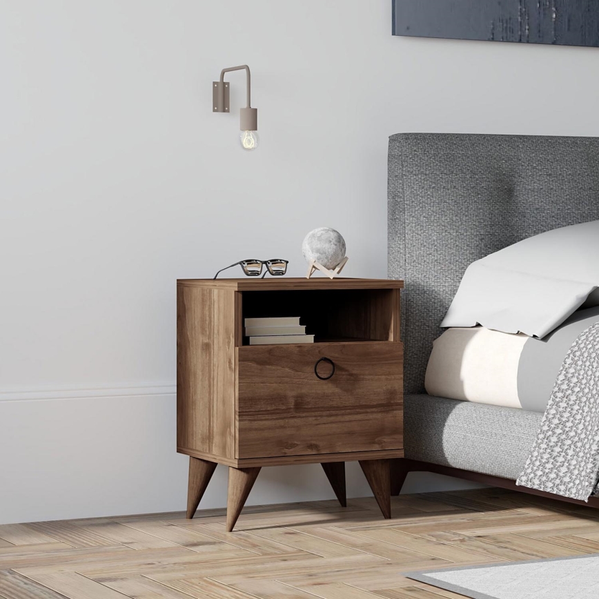 Nightstand BARLO 50x40 cm brown