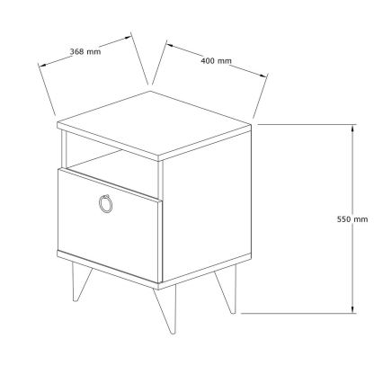 Nightstand BARLO 50x40 cm brown