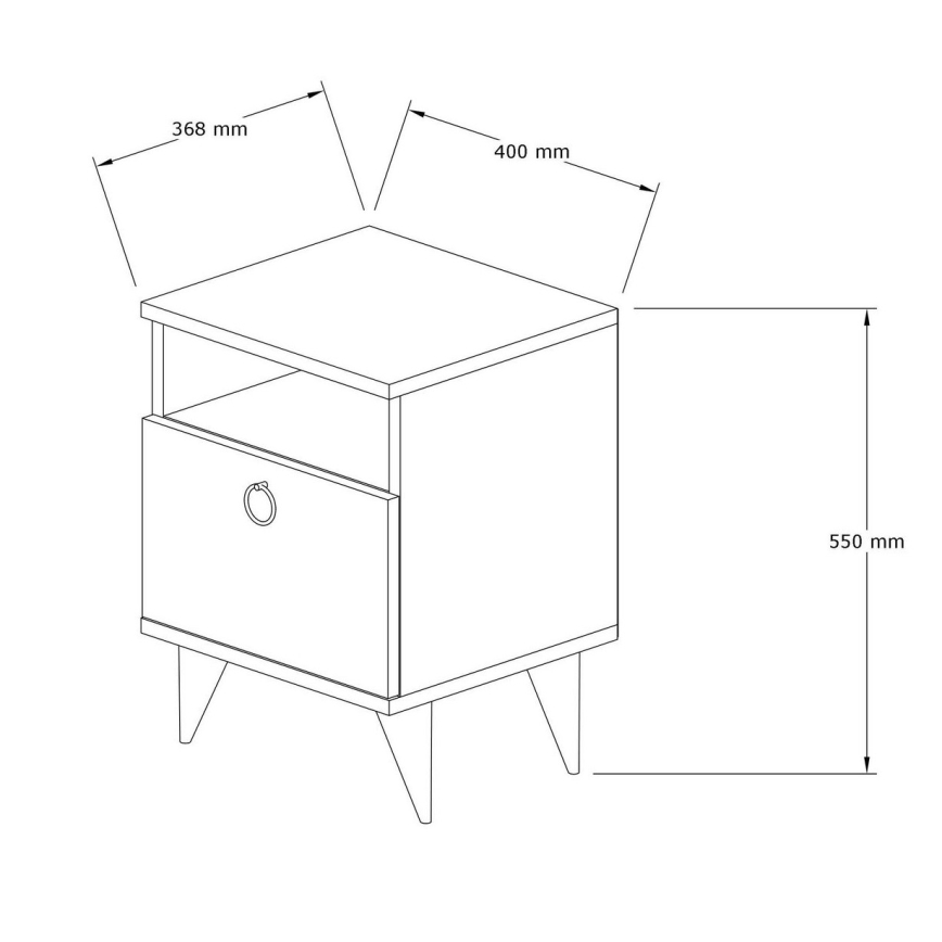 Nightstand BARLO 50x40 cm brown
