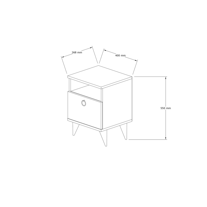 Nightstand BARLO 50x40 cm white