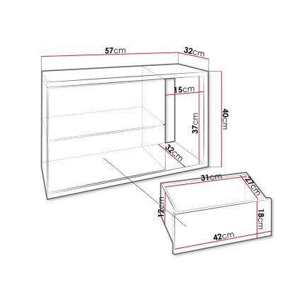 Nightstand BECE 40x57 cm white