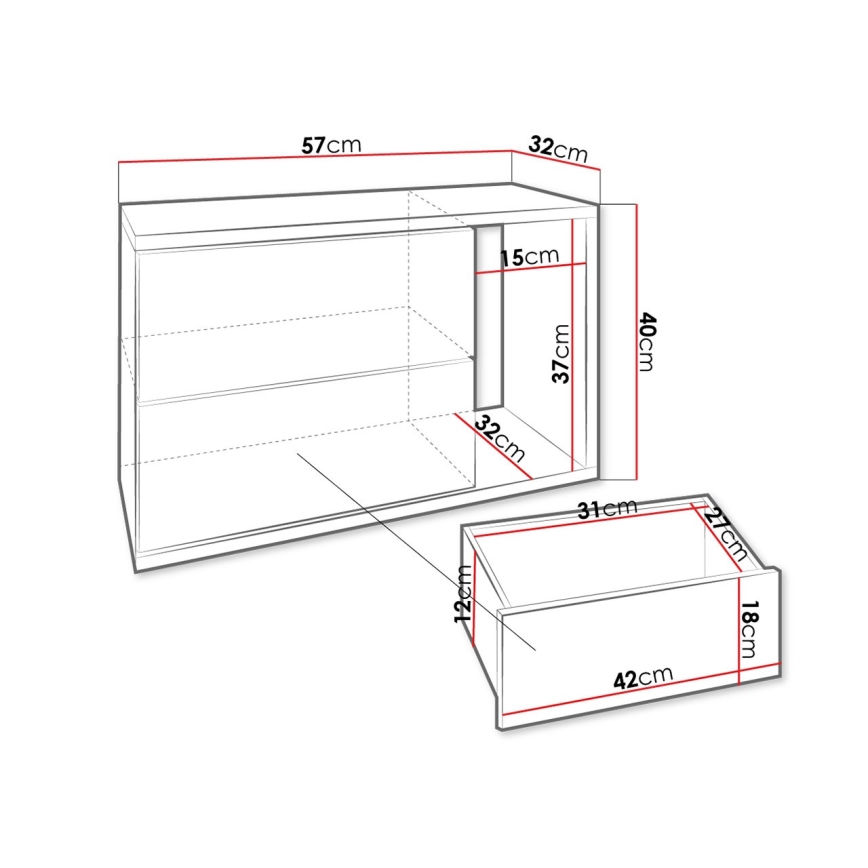 Nightstand BECE 40x57 cm white