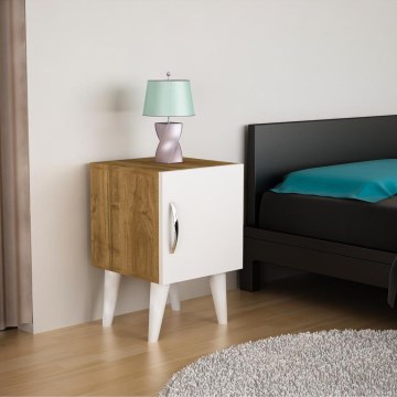 Nightstand BELLINI 55x35 cm white/brown