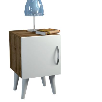 Nightstand BELLINI 55x35 cm white/brown