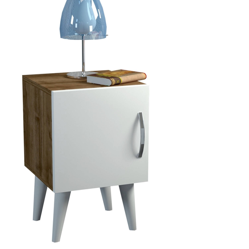 Nightstand BELLINI 55x35 cm white/brown