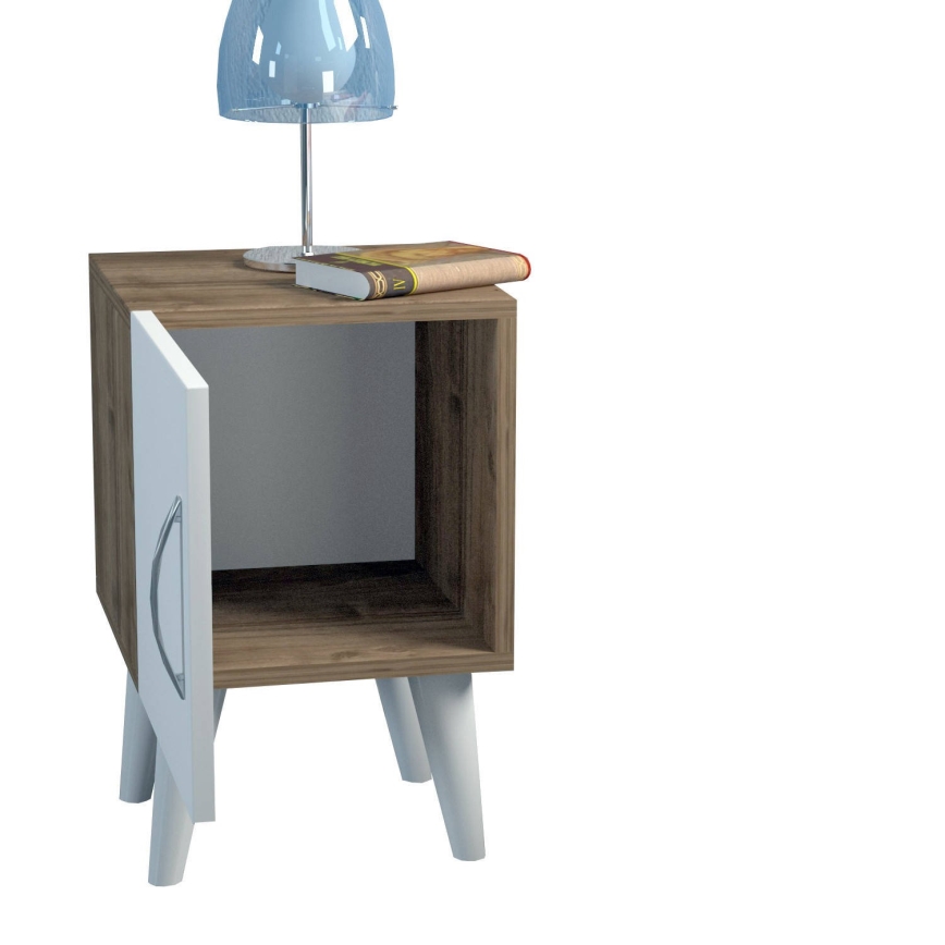 Nightstand BELLINI 55x35 cm white/brown