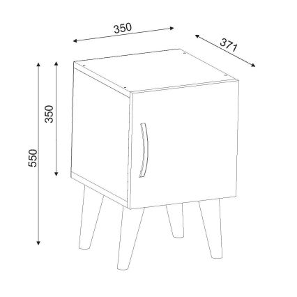 Nightstand BELLINI 55x35 cm white/brown