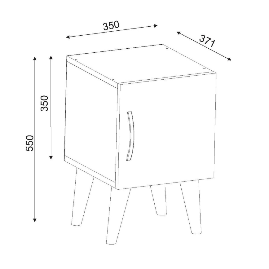 Nightstand BELLINI 55x35 cm white/brown