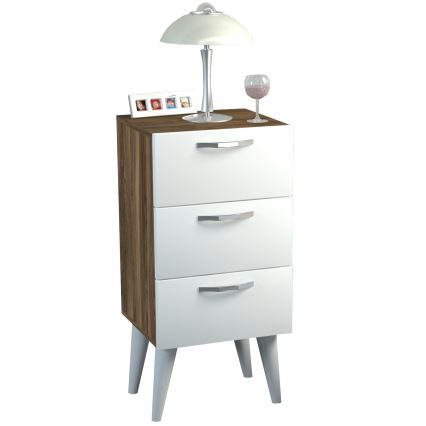 Nightstand BELLINI 80x40 cm brown/white