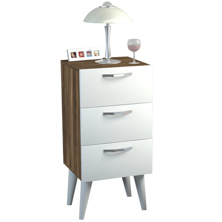 Nightstand BELLINI 80x40 cm brown/white
