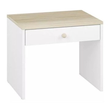 Nightstand BUBO 58x69 cm white/light beech