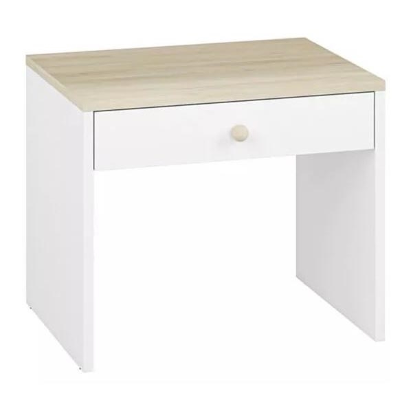 Nightstand BUBO 58x69 cm white/light beech