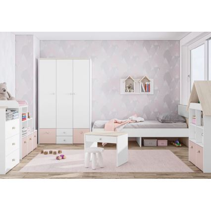Nightstand BUBO 58x69 cm white/light beech