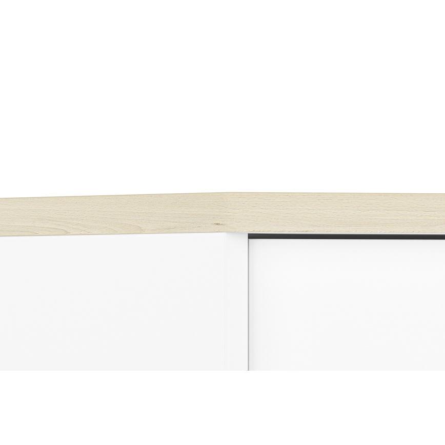 Nightstand BUBO 58x69 cm white/light beech