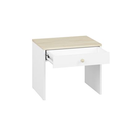 Nightstand BUBO 58x69 cm white/light beech