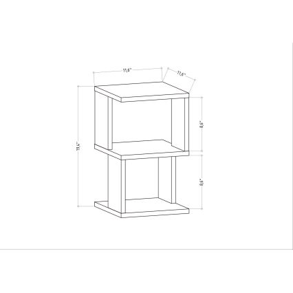 Nightstand CARTER 49,4x29,6 cm white
