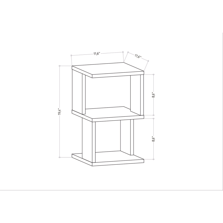 Nightstand CARTER 49,4x29,6 cm white