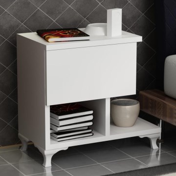 Nightstand CAST 46,8x46,8 cm white