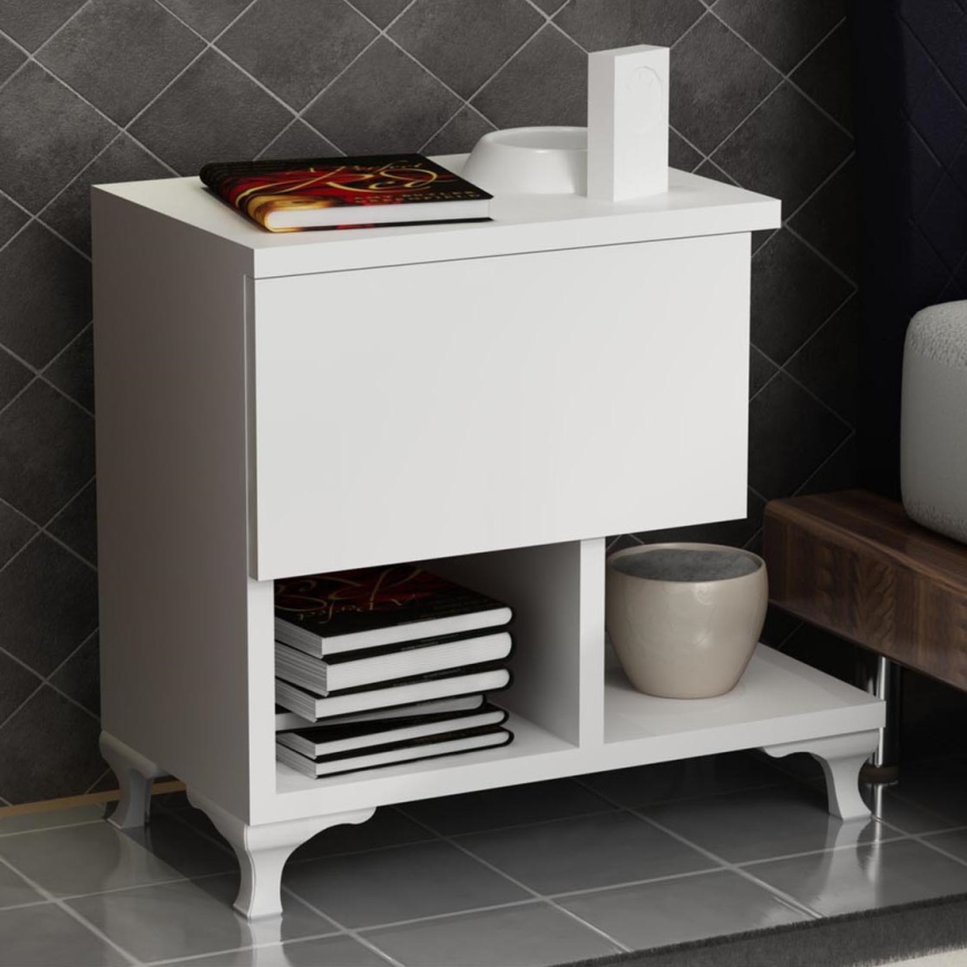 Nightstand CAST 46,8x46,8 cm white
