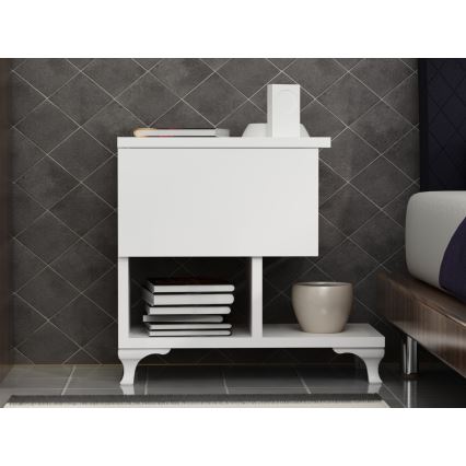 Nightstand CAST 46,8x46,8 cm white