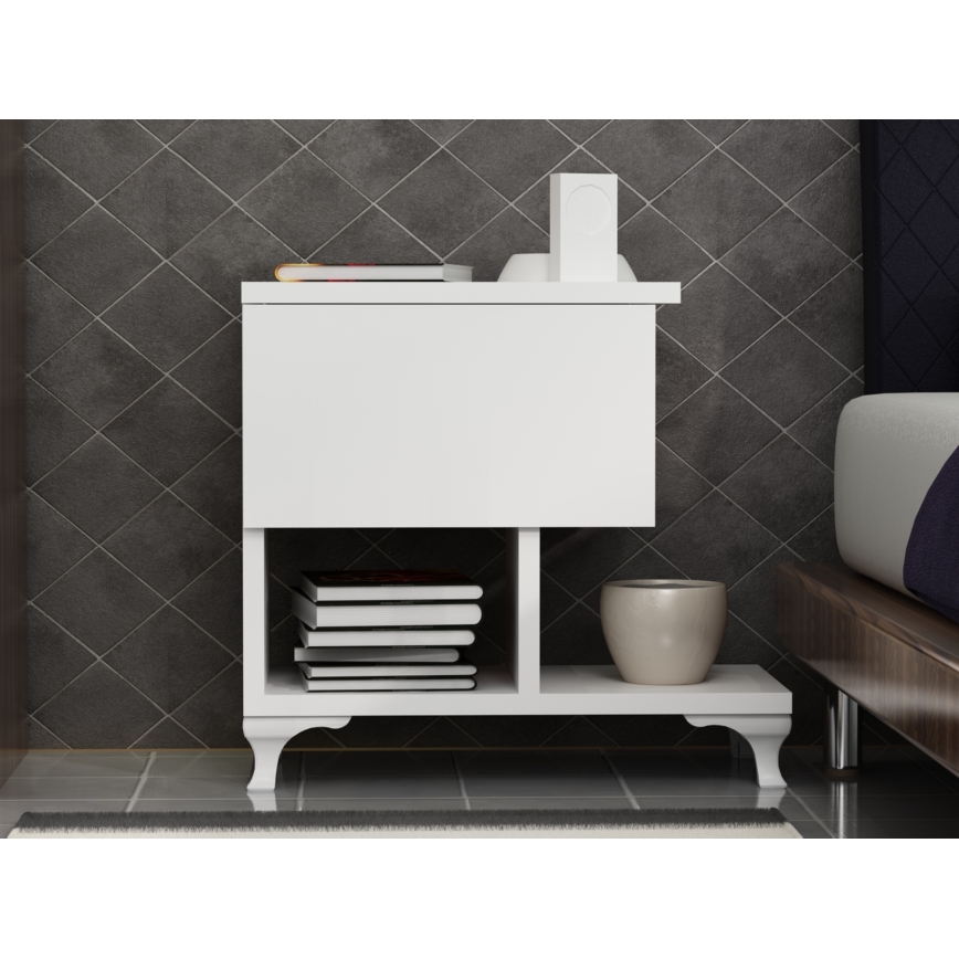 Nightstand CAST 46,8x46,8 cm white
