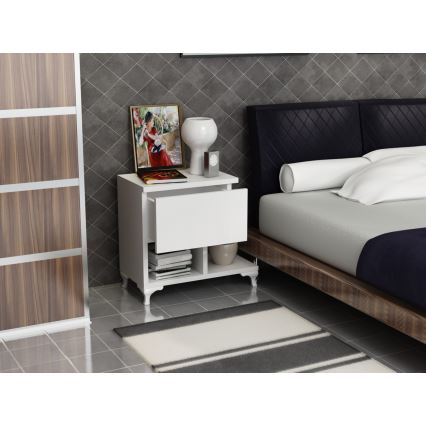 Nightstand CAST 46,8x46,8 cm white
