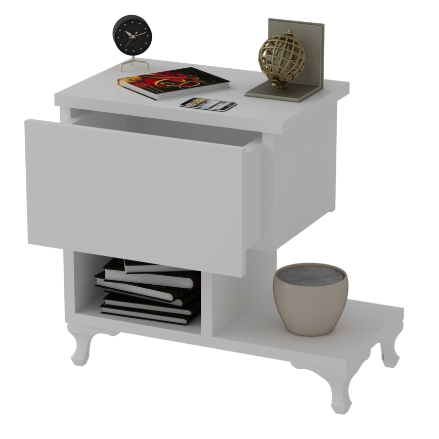 Nightstand CAST 46,8x46,8 cm white