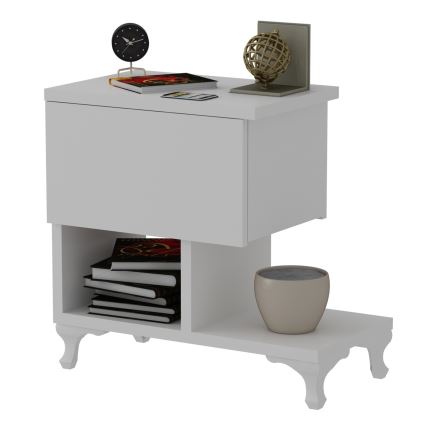 Nightstand CAST 46,8x46,8 cm white