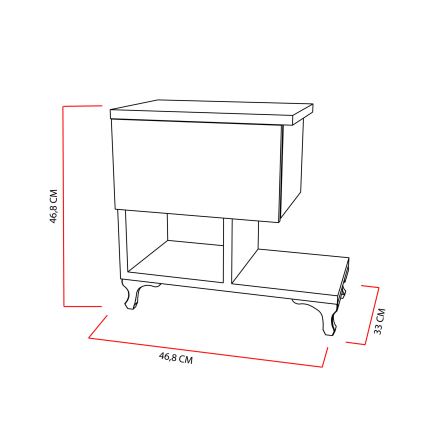 Nightstand CAST 46,8x46,8 cm white