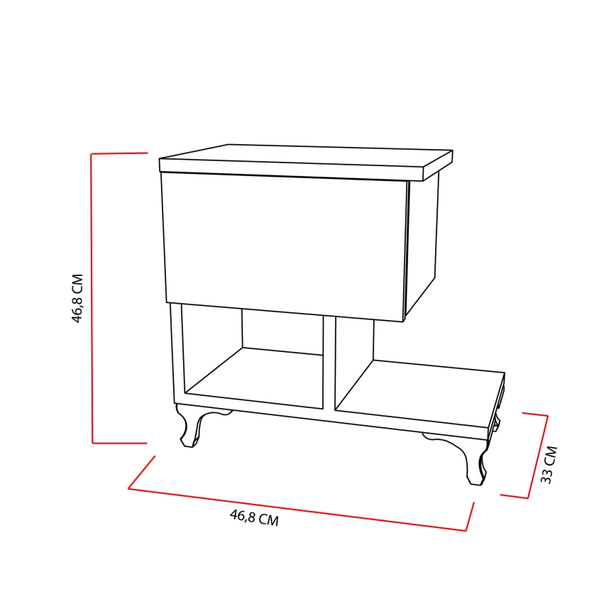 Nightstand CAST 46,8x46,8 cm white