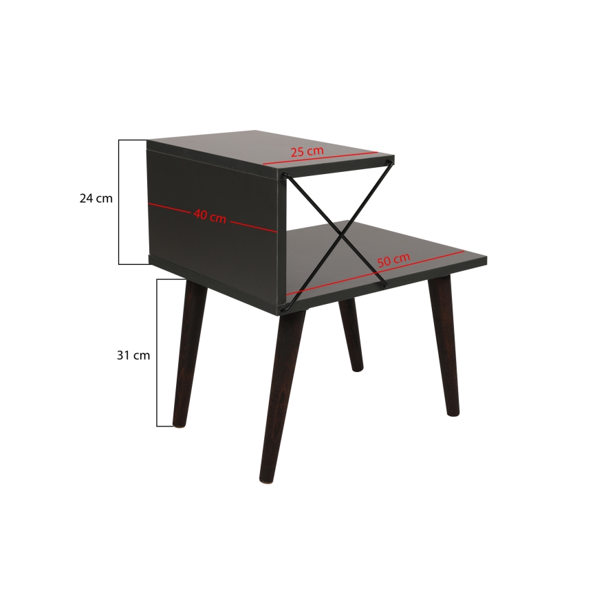 Nightstand CROSS 55x50 cm anthracite
