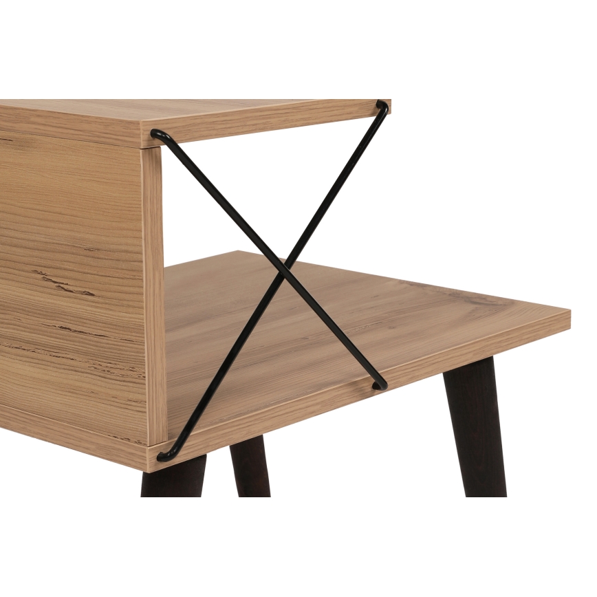 Nightstand CROSS 55x50 cm brown