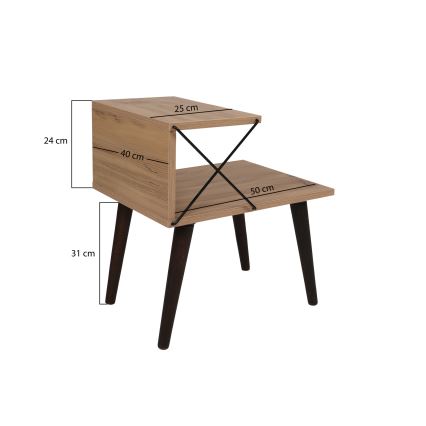Nightstand CROSS 55x50 cm brown