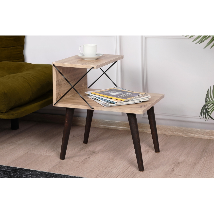 Nightstand CROSS 55x50 cm brown