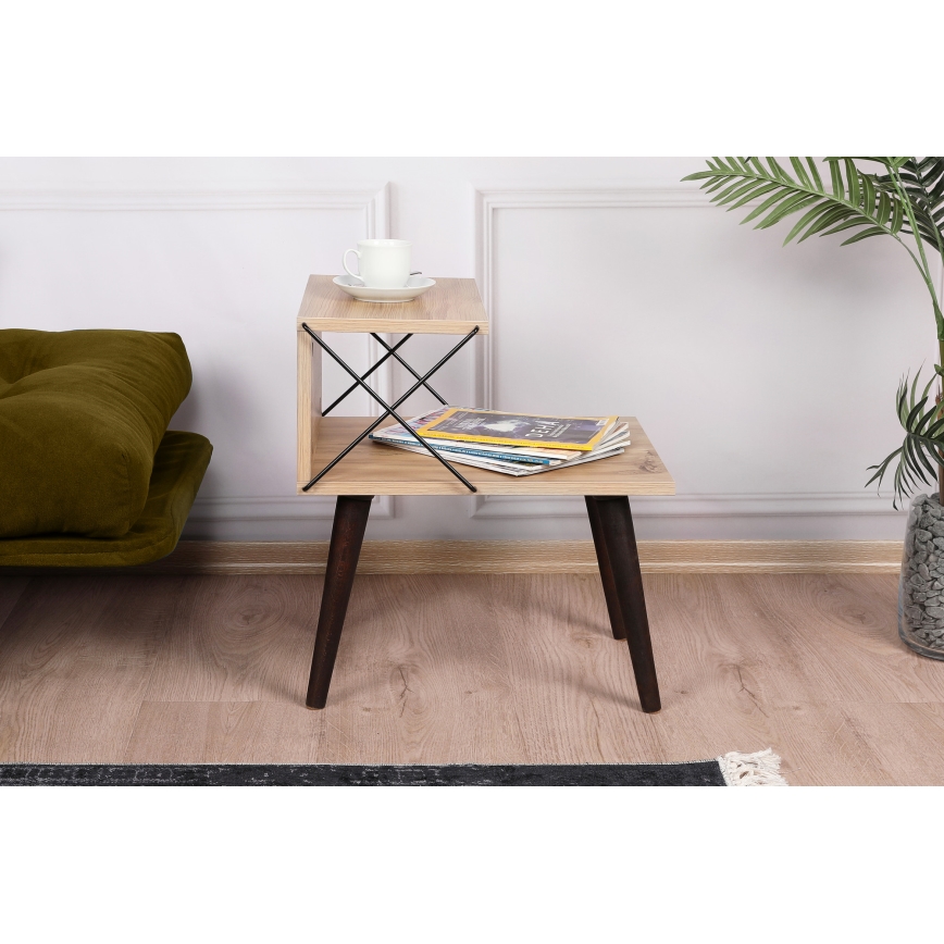 Nightstand CROSS 55x50 cm brown