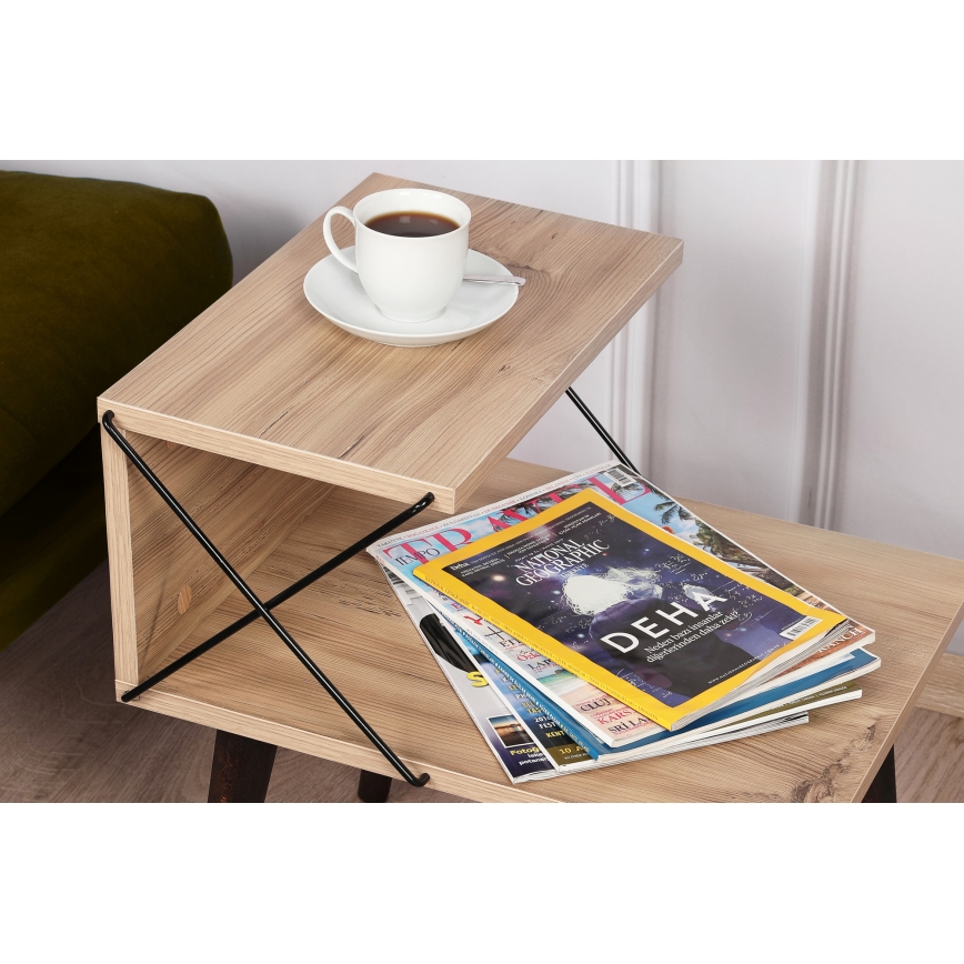 Nightstand CROSS 55x50 cm brown